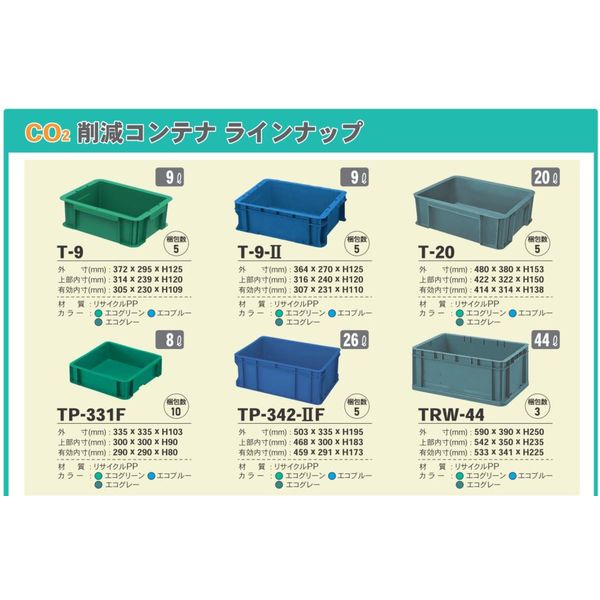 mini225(9/8発送) 積水テクノ成型 セキスイ CO2削減コンテナ TPー342ー2F
