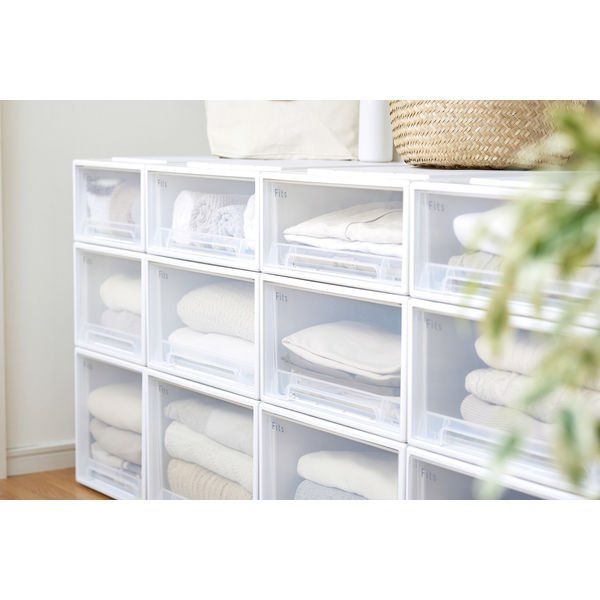 引き出し収納】 天馬 フィッツケース 53ー39L ホワイト/クリア 幅39.0