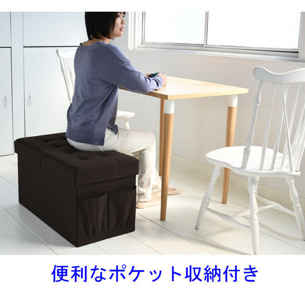 YAMAZEN（山善） リビング収納スツール ダブル 幅760×奥行380×高