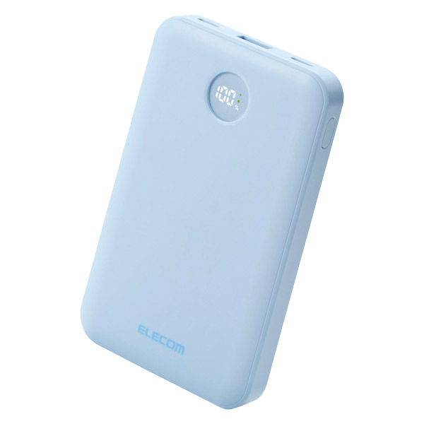 モバイルバッテリー 10000mAh 大容量 小型 22.5W 残量表示 ブルー DE