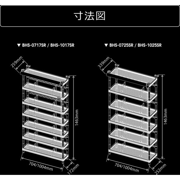 【軒先渡し】 Bauhutte スクリーンラック スタンダード 幅704×奥行339×高さ1463mm ブラック 1台（直送品）