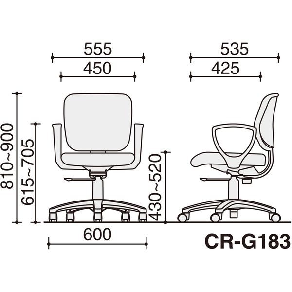 組立設置込】コクヨ EAZA チェア 固定肘 ナイロンキャスター ソフトブルー×ブラック CR-G183F6CGET3-W 1脚（直送品） - アスクル