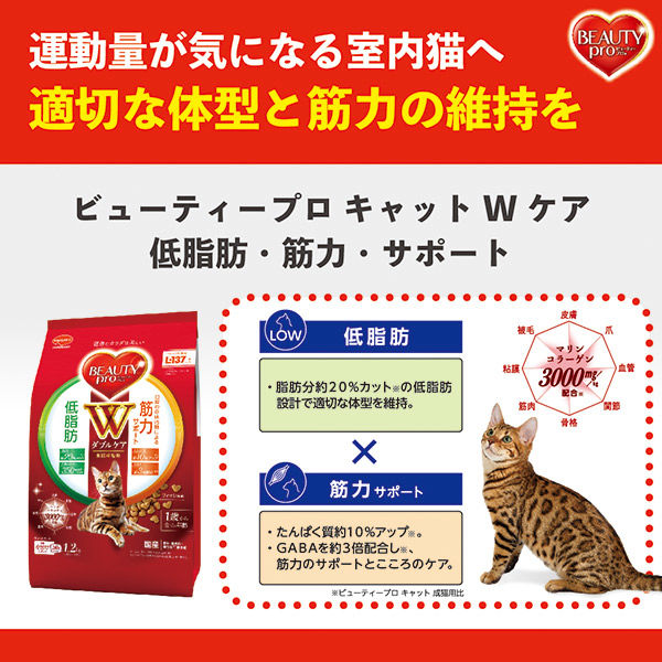 ビューティープロ　1歳　12袋 ビューティープロ キャット Wケア 低脂肪・筋力サポート 1歳