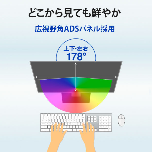 LCD-A221DW ホワイト モニター LCD-A221Dシリーズ | 3辺フレームレス＆広視野角ADSパネル 21.5