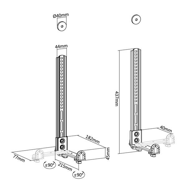 スタープラチナ SPセッターサウンドバー用 壁掛け金具 GP500 幅44×奥行40～182×高さ437mm SPSSPGP500 1台（直送品）  アスクル