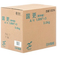 日本製紙 国更 A4 1箱（1000枚入×3冊） - アスクル