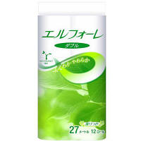 【数量限定】トイレットペーパー【12ロール×8パック】【古紙配合】【ダブル】【27m】エルフォーレ　トイレットティシュー　1箱（8パック入）　大王製紙