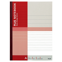 【アウトレット】プラス 無線綴じノート ベーシック セミB5 A罫 30枚 赤 1セット（60冊：10冊入×6袋） 75085