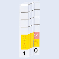 リヒトラブ　カラーナンバー見出紙（ミドルデジット3桁）「001」～「200」　HK785-0　1箱（200枚入）