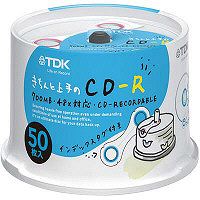 【アウトレット】TDK　CDR700MB　48倍速　カラーインデックスカード付　CD-R80CMX50PN+T　1パック（50枚）