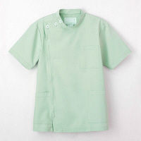 ナガイレーベン 男子横掛半袖 （医務衣 ケーシージャケット） 医療白衣 ミストグリーン LL KES-5167