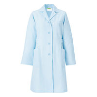 KAZEN（カゼン） レディス薬局衣（ハーフ丈）261 長袖 シングル サックスブルー LL 医療白衣 ドクターコート 診察衣