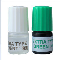 谷川商事　角型印速乾タイプ専用 補充インキセット インキ3mL+溶剤3mL　緑　1セット