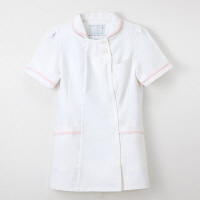 ナガイレーベン 女子上衣 ナースジャケット 医療白衣 半袖 Tピンク S CF-4832（取寄品）
