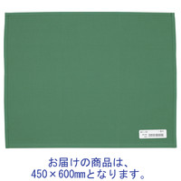 ナガイレーベン 一重四角巾 綿布 穴なし 450×600mm グリーン AD-90100（取寄品）