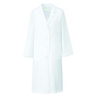 KAZEN レディス診察衣S型長袖（ドクターコート） 医療白衣 オフホワイト シングル 3L 260-90（直送品）