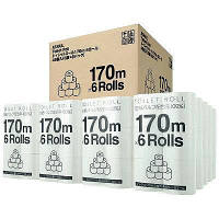 【アウトレット】 トイレットペーパー【6ロール×8パック】【再生紙】【シングル】【170m】【芯無】オリジナルトイレットロール170m　1箱（48  オリジナル