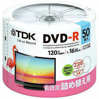 【アウトレット】TDK　DVD-R　録画用　CPRM対応詰め替え　DR120DPWC50RFU　1箱（300枚：50枚×6パック）