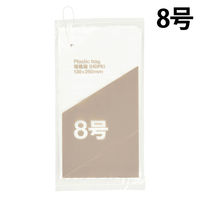 アスクル限定　ポリ袋（規格袋）ひも付き 半透明 0.01mm厚 8号 130mm×250mm 1箱（5000枚：100枚入×50袋）  オリジナル