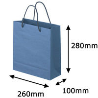 ナチュラルカラー手提袋　丸紐　藍色　S　1箱（100枚：5枚入×20袋）　スーパーバッグ  オリジナル
