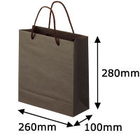 ナチュラルカラー手提袋　丸紐　こげ茶　S　1箱（100枚：5枚入×20袋）　スーパーバッグ  オリジナル