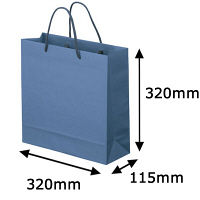 ナチュラルカラー手提袋　丸紐　藍色　M　1箱（100枚：5枚入×20袋）　スーパーバッグ  オリジナル