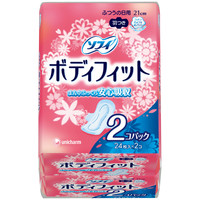 【ナプキン】【ふつうの日用】【羽つき】【21cm】ソフィ　ボディフィット　1袋（48枚：24枚入×2パック）　ユニ・チャーム