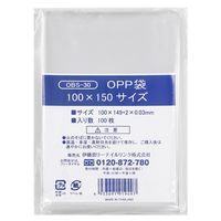 伊藤忠リーテイルリンク OPP袋（テープなし） 横100×縦150mm 透明袋 1セット（1000枚：100枚入×10袋）