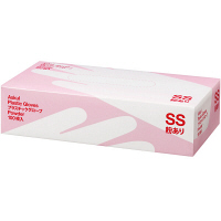アスクル　プラスチックグローブ　粉あり（パウダーイン）　SSサイズ　1箱（100枚入）（使い捨てグローブ）