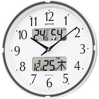 RHYTHM（リズム）フィットウェーブリブ 掛け時計 [電波 ステップ 温湿度 カレンダー] 直径350mm 4FYA07SR03 1個