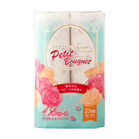 トイレットペーパー　12ロール　再生紙　ダブル　25m　プチブーケ　1パック（12個入）　泉製紙