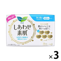 ナプキン 多い昼用 羽なし 22.5cm ロリエエフ しあわせ素肌 1セット（26枚×3個） 花王
