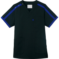 ミズノ ユナイト スクラブ（男女兼用） ブラックブルー 3L MZ0090 医療白衣 1枚（取寄品）