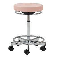 【軒先渡し】オリバー メディカルチェア 背無 脚掛付き ピンク（直送品）