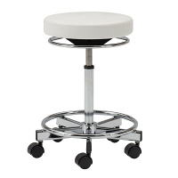 【軒先渡し】オリバー メディカルチェア 背無 脚掛付き ホワイト（直送品）