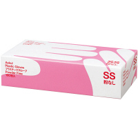 アスクル　プラスチックグローブ　SS　粉なし（パウダーフリー）　1箱（100枚入）　ビニール手袋  オリジナル