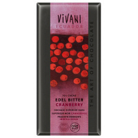 使用不可【アウトレット】【※税率要確認】VIVANI　オーガニック　ダークチョコレート　クランベリー　1枚（100g）