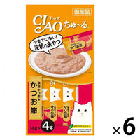 いなば CIAO チャオ ちゅーる 猫 宗田鰹＆かつお節 国産（14g×4本）6袋 ちゅ～る キャットフード 猫用 おやつ