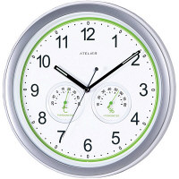 【アウトレット】リズム　温湿度計付き　掛時計アトリエMA03　1個