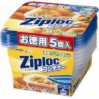 ジップロック　コンテナー　角型中　591ml　1セット（5個入）