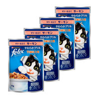 フィリックス やわらかグリル 11歳以上用 ゼリー仕立て サーモン 70g 4袋 ネスレ日本 キャットフード ウェット パウチ