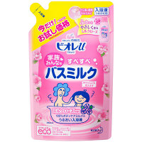 【アウトレット】ビオレu　バスミルク　ミルクローズの香り　詰め替え　お試しサイズ　花王