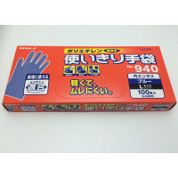 【アウトレット】エステー　ポリエチレン使いきり手袋　LブルーNo.940　1箱（100枚入）
