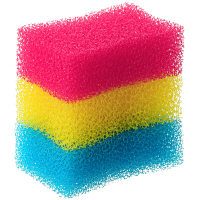 キッチンスポンジ もちやすく水切れが良いスポンジ 3色セット オーエ