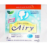 【0円サンプル】パンティライナー　無香料　羽なし　14cm　ロリエ　きれいスタイルエアリー　1パック（2個入）　花王