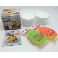 【アウトレット】マーナ　パパッとクック　クリアココット2個＆スポンジリーフ2色組　1セット（クリアココット2個・スポンジリーフグリーン＆オレンジ）