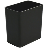 リス レザータッチ屑入れ 角小 8.3L ゴミ箱 ブラック 1個