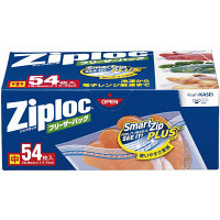 【アウトレット】ジップロック　フリーザーバッグ　中　ダブルジッパー　1箱（54枚入）　縦196mm×横177mm　旭化成ホームプロダクツ