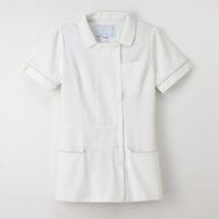 ナガイレーベン 女子上衣 ナースジャケット 医療白衣 半袖 オフホワイト L LH-6212（取寄品）