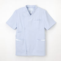 ナガイレーベン 男子上衣（スクラブ） 医療白衣 半袖 ブルー LL LX-4057（取寄品）